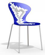 Дизайнерски стол синьо и сиво